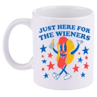 Hotdog IM Just Here For The Wieners 4th Of July 11oz C Handle Ceramic Mug