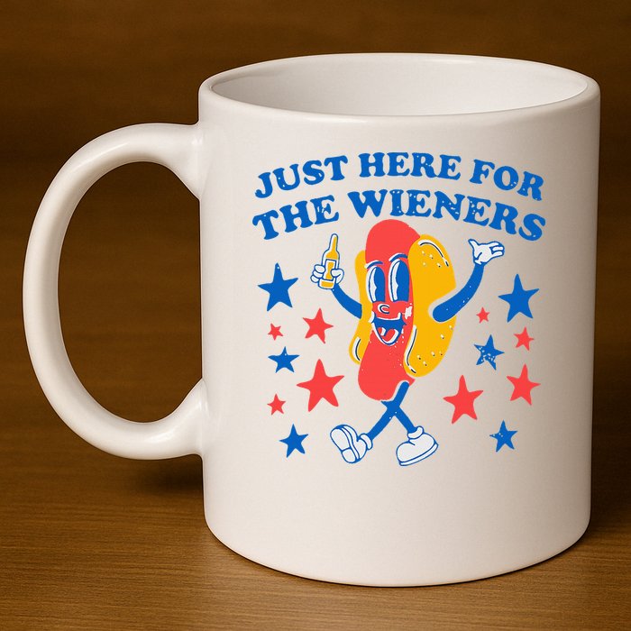 Hotdog IM Just Here For The Wieners 4th Of July 11oz C Handle Ceramic Mug