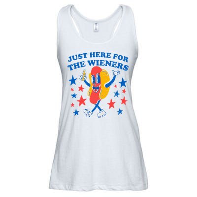 Hotdog IM Just Here For The Wieners 4th Of July Ladies Essential Flowy Tank