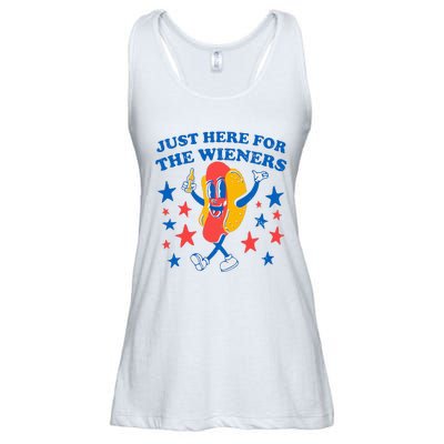 Hotdog IM Just Here For The Wieners 4th Of July Ladies Essential Flowy Tank