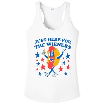 Hotdog IM Just Here For The Wieners 4th Of July Ladies PosiCharge Competitor Racerback Tank