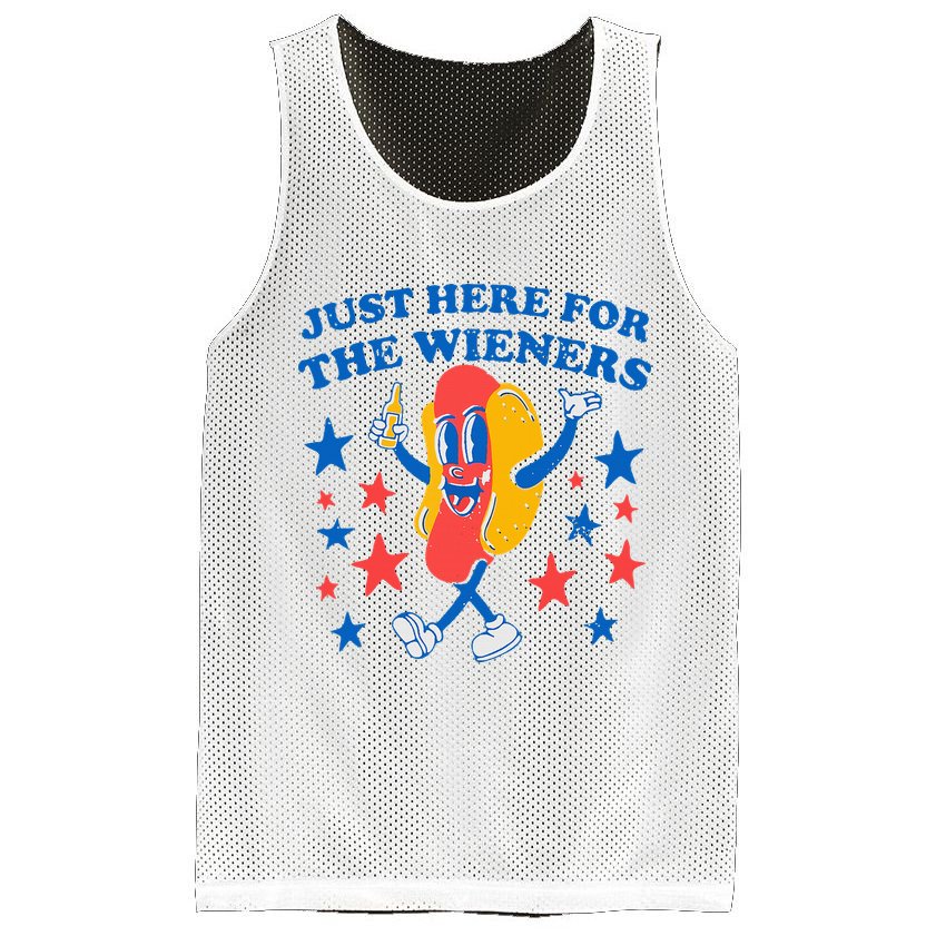 Hotdog IM Just Here For The Wieners 4th Of July Mesh Reversible Basketball Jersey Tank