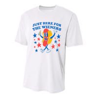 Hotdog IM Just Here For The Wieners 4th Of July Youth Performance Sprint T-Shirt