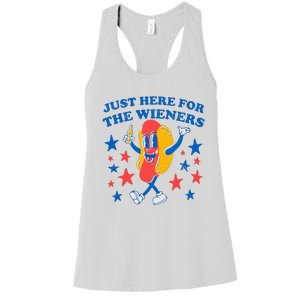 Hotdog IM Just Here For The Wieners 4th Of July Women's Racerback Tank