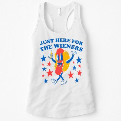 Hotdog IM Just Here For The Wieners 4th Of July Womens Tank Top