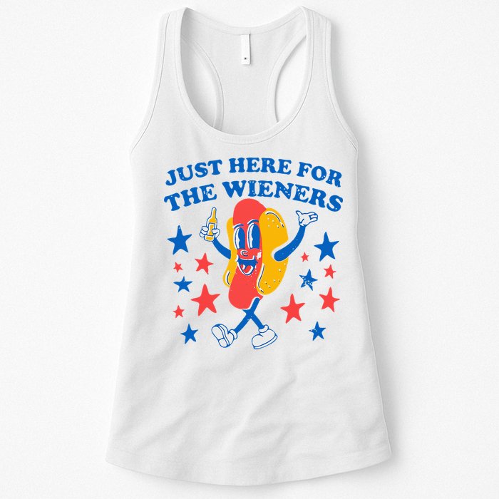 Hotdog IM Just Here For The Wieners 4th Of July Womens Tank Top