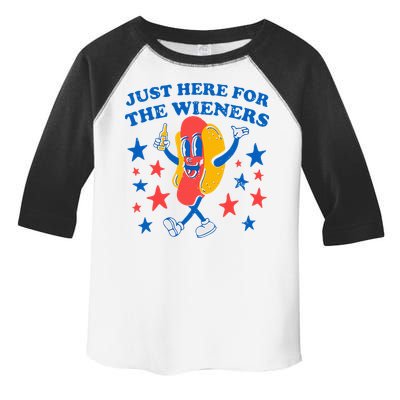 Hotdog IM Just Here For The Wieners 4th Of July Toddler Fine Jersey T-Shirt
