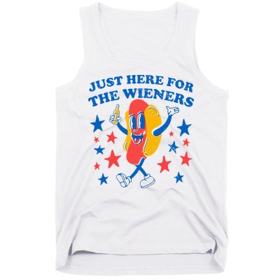 Hotdog IM Just Here For The Wieners 4th Of July Tank Top