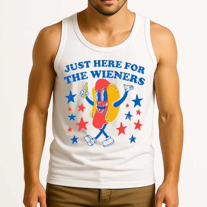 Hotdog IM Just Here For The Wieners 4th Of July Tank Top