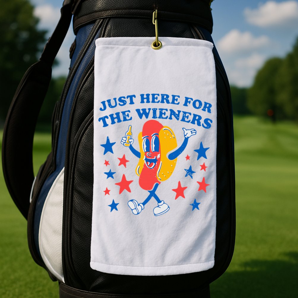 Hotdog IM Just Here For The Wieners 4th Of July Golf Towel