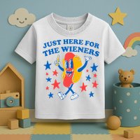 Hotdog IM Just Here For The Wieners 4th Of July Toddler T-Shirt