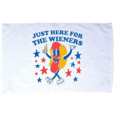 Hotdog IM Just Here For The Wieners 4th Of July Microfiber Hand Towel
