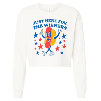 Hotdog IM Just Here For The Wieners 4th Of July Cropped Pullover Crew