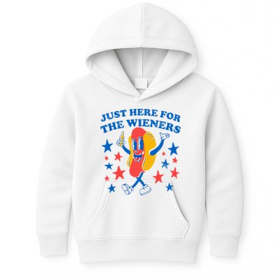 Hotdog IM Just Here For The Wieners 4th Of July Kids Hoodie
