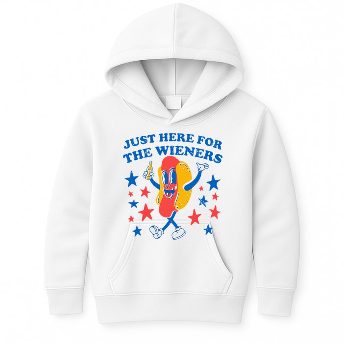 Hotdog IM Just Here For The Wieners 4th Of July Kids Hoodie
