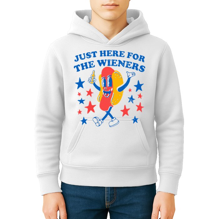 Hotdog IM Just Here For The Wieners 4th Of July Kids Hoodie