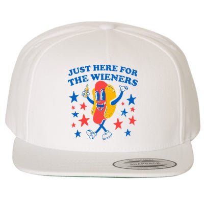 Hotdog IM Just Here For The Wieners 4th Of July Wool Snapback Cap