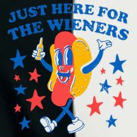 Hotdog IM Just Here For The Wieners 4th Of July Infant Baby Jersey Bodysuit