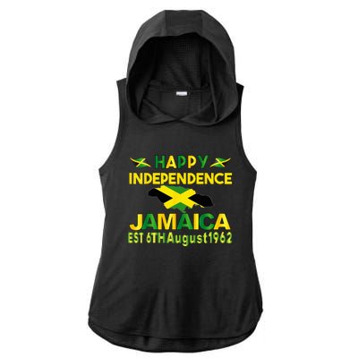 Happy Independence Jamaica Day Jamaican Flag 1962 Ladies PosiCharge Tri-Blend Wicking Draft Hoodie Tank