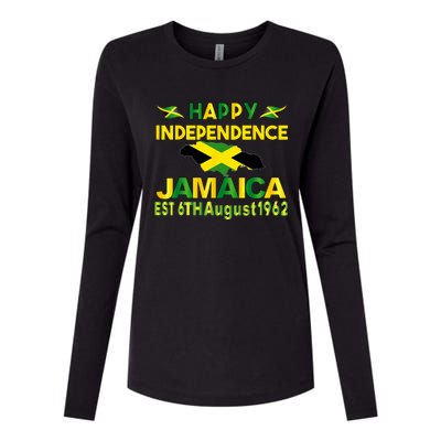 Happy Independence Jamaica Day Jamaican Flag 1962 Womens Cotton Relaxed Long Sleeve T-Shirt