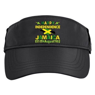 Happy Independence Jamaica Day Jamaican Flag 1962 Adult Drive Performance Visor