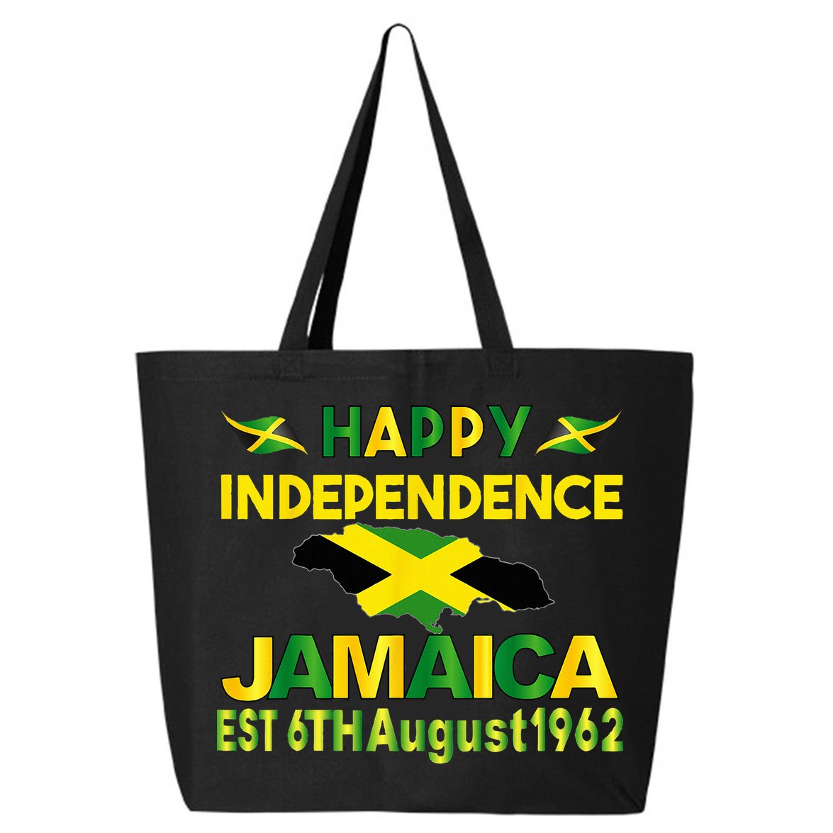Happy Independence Jamaica Day Jamaican Flag 1962 25L Jumbo Tote