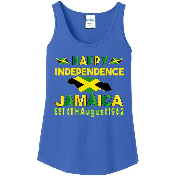 Happy Independence Jamaica Day Jamaican Flag 1962 Ladies Essential Tank