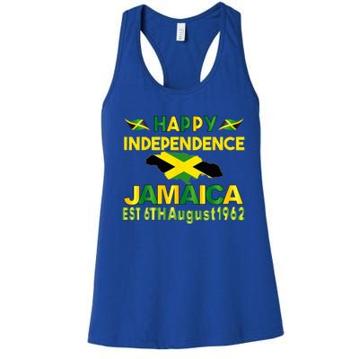 Happy Independence Jamaica Day Jamaican Flag 1962 Women's Racerback Tank