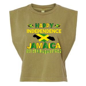 Happy Independence Jamaica Day Jamaican Flag 1962 Garment-Dyed Women's Muscle Tee