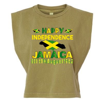 Happy Independence Jamaica Day Jamaican Flag 1962 Garment-Dyed Women's Muscle Tee