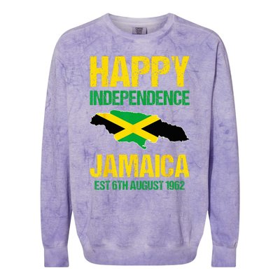 Happy Independence Jamaica Est 6th August 1962 Jamaican Colorblast Crewneck Sweatshirt