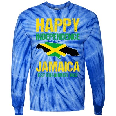 Happy Independence Jamaica Est 6th August 1962 Jamaican Tie-Dye Long Sleeve Shirt