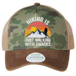 Hiking Is Just Walking With Snacks Hiking Humor Legacy Tie Dye Trucker Hat