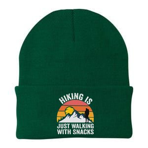 Hiking Is Just Walking With Snacks Hiking Humor Knit Cap Winter Beanie