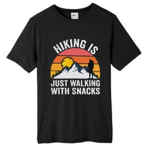 Hiking Is Just Walking With Snacks Hiking Humor Tall Fusion ChromaSoft Performance T-Shirt