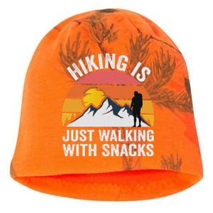 Hiking Is Just Walking With Snacks Hiking Humor Kati - Camo Knit Beanie