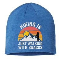 Hiking Is Just Walking With Snacks Hiking Humor Sustainable Beanie