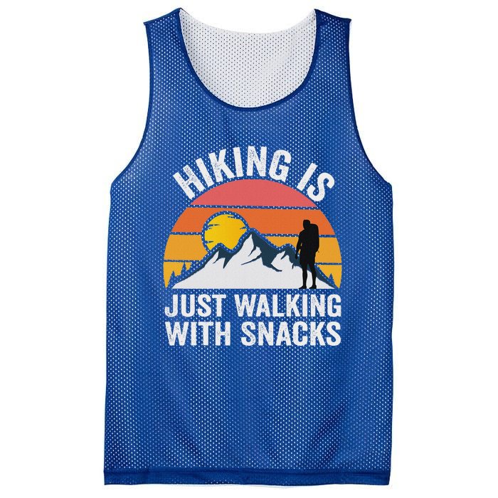 Hiking Is Just Walking With Snacks Hiking Humor Mesh Reversible Basketball Jersey Tank