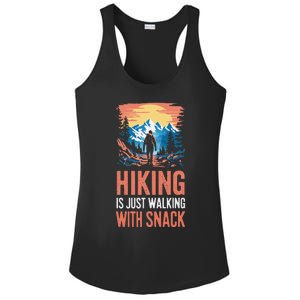 Hiking Is Just Walking With Snacks. Hiking Humor Ladies PosiCharge Competitor Racerback Tank