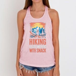 Hiking Is Just Walking With Snacks. Hiking Humor Women's Knotted Racerback Tank