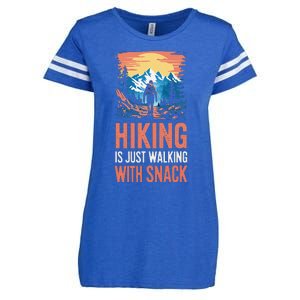 Hiking Is Just Walking With Snacks. Hiking Humor Enza Ladies Jersey Football T-Shirt