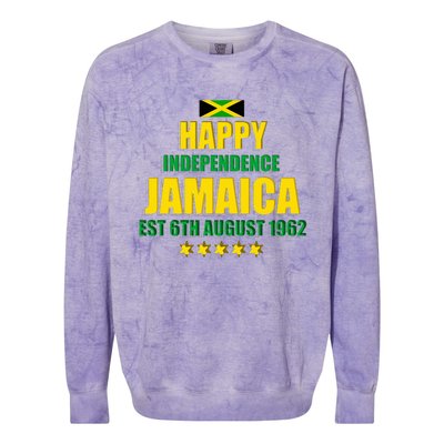 Happy Independence Jamaica Est 6th August 1962 Jamaican Colorblast Crewneck Sweatshirt