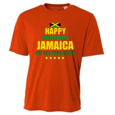 Happy Independence Jamaica Est 6th August 1962 Jamaican Cooling Performance Crew T-Shirt