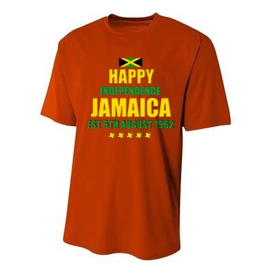 Happy Independence Jamaica Est 6th August 1962 Jamaican Performance Sprint T-Shirt