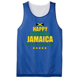 Happy Independence Jamaica Est 6th August 1962 Jamaican Mesh Reversible Basketball Jersey Tank