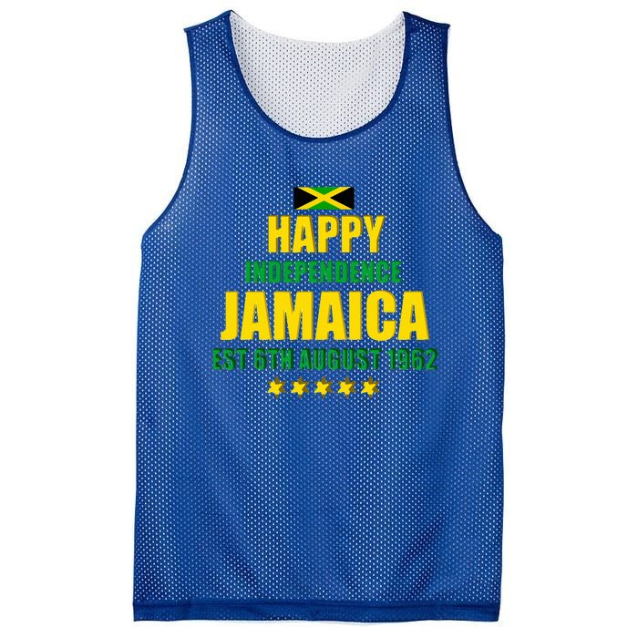 Happy Independence Jamaica Est 6th August 1962 Jamaican Mesh Reversible Basketball Jersey Tank