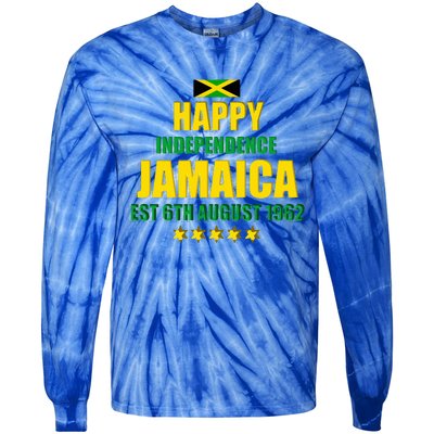 Happy Independence Jamaica Est 6th August 1962 Jamaican Tie-Dye Long Sleeve Shirt