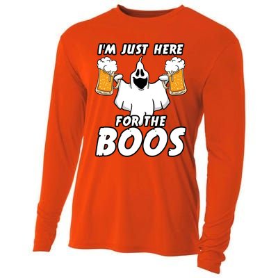 Halloween Im Just Here For The Boos Ghost Beer Funny Gift Cute Gift Cooling Performance Long Sleeve Crew