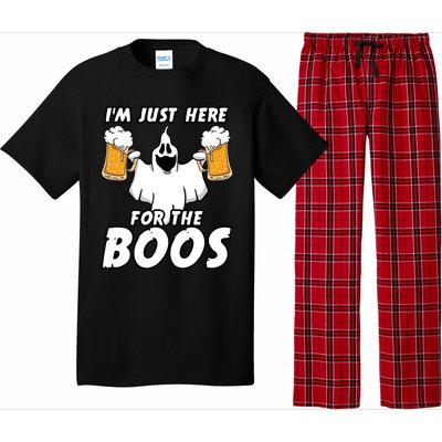 Halloween Im Just Here For The Boos Ghost Beer Funny Gift Cute Gift Pajama Set