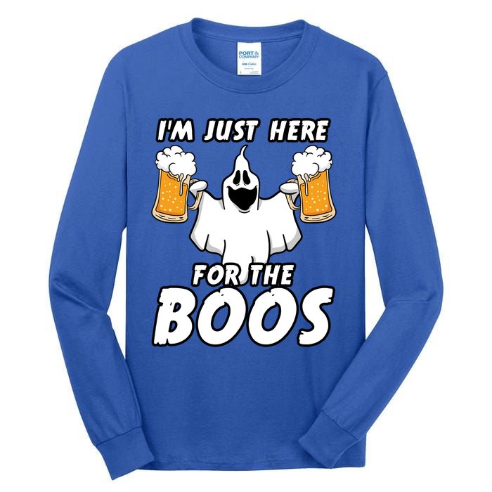 Halloween Im Just Here For The Boos Ghost Beer Funny Gift Cute Gift Tall Long Sleeve T-Shirt